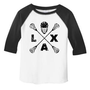 LAX Player Distressed Lacrosse Logo For Lacrosse Lovers Toddler Fine Jersey T-Shirt