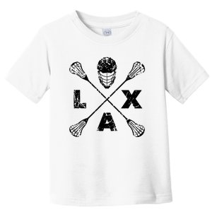 LAX Player Distressed Lacrosse Logo For Lacrosse Lovers Toddler T-Shirt