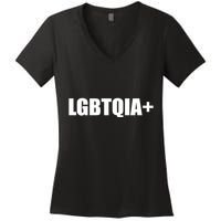 LGBBTQIA+ Plus Equality Funny LGBTQIA Women's V-Neck T-Shirt