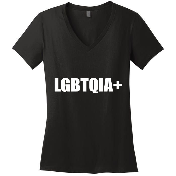 LGBBTQIA+ Plus Equality Funny LGBTQIA Women's V-Neck T-Shirt