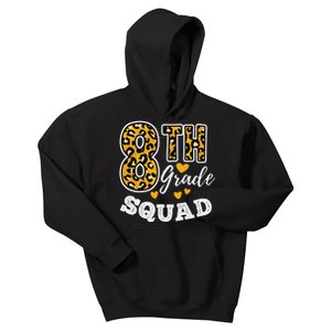 Leopard Print Eighth Grade Teacher 8th Grade Squad Kids Hoodie