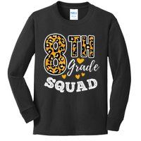 Leopard Print Eighth Grade Teacher 8th Grade Squad Kids Long Sleeve Shirt