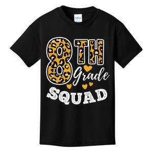 Leopard Print Eighth Grade Teacher 8th Grade Squad Kids T-Shirt