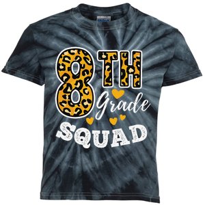 Leopard Print Eighth Grade Teacher 8th Grade Squad Kids Tie-Dye T-Shirt