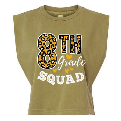 Leopard Print Eighth Grade Teacher 8th Grade Squad Garment-Dyed Women's Muscle Tee