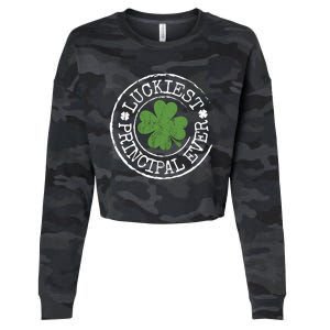 Luckiest Principal Ever Lucky Teacher St PatrickS Day Cropped Pullover Crew