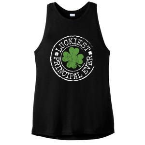 Luckiest Principal Ever Lucky Teacher St PatrickS Day Ladies PosiCharge Tri-Blend Wicking Tank