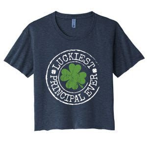 Luckiest Principal Ever Lucky Teacher St PatrickS Day Women's Crop Top Tee