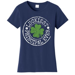 Luckiest Principal Ever Lucky Teacher St PatrickS Day Women's T-Shirt