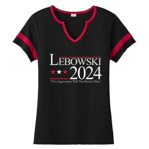 Lebowski Political Election Vote 2024 Ladies Halftime Notch Neck Tee