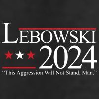 Lebowski Political Election Vote 2024 7 Panel Mesh Trucker Snapback Hat
