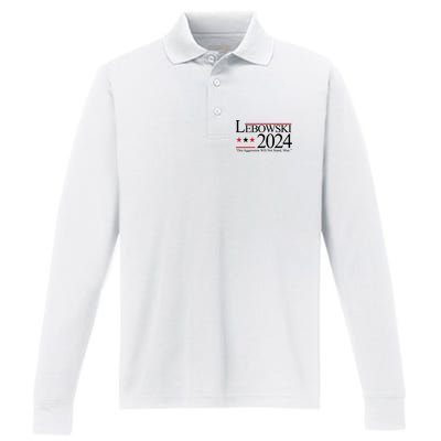 Lebowski Political Election Vote 2024 Performance Long Sleeve Polo