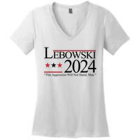 Lebowski Political Election Vote 2024 Women's V-Neck T-Shirt