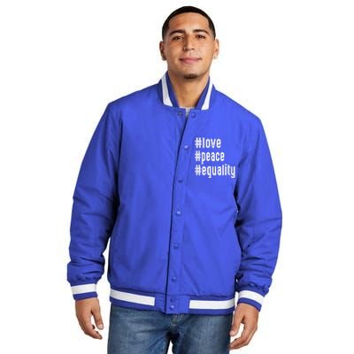 Love Peace Equality Trendy Express Yours Gift Insulated Varsity Jacket