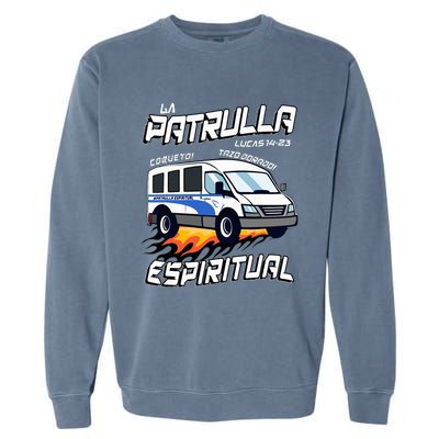 La Patrulla Espiritual Funny Tazo Dorado Mexican Spanish Garment-Dyed Sweatshirt