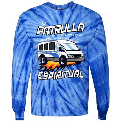 La Patrulla Espiritual Funny Tazo Dorado Mexican Spanish Tie-Dye Long Sleeve Shirt