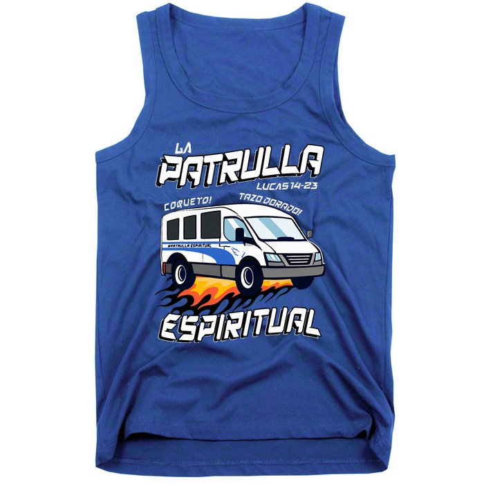 La Patrulla Espiritual Funny Tazo Dorado Mexican Spanish Tank Top