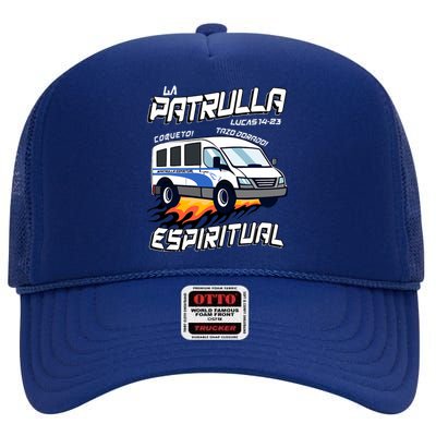 La Patrulla Espiritual Funny Tazo Dorado Mexican Spanish High Crown Mesh Back Trucker Hat