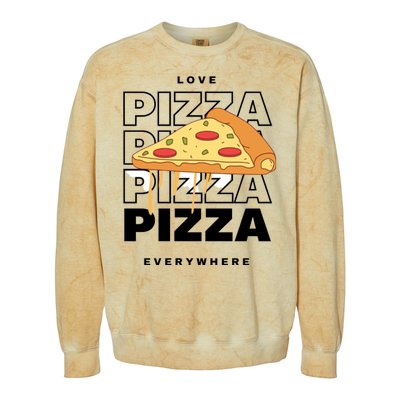 Love Pizza Everywhere Colorblast Crewneck Sweatshirt