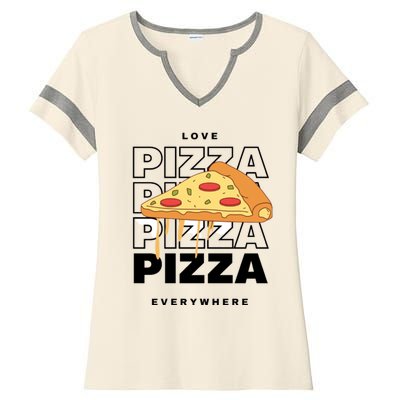 Love Pizza Everywhere Ladies Halftime Notch Neck Tee