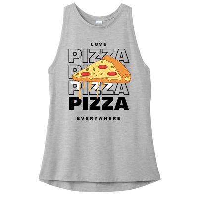 Love Pizza Everywhere Ladies PosiCharge Tri-Blend Wicking Tank