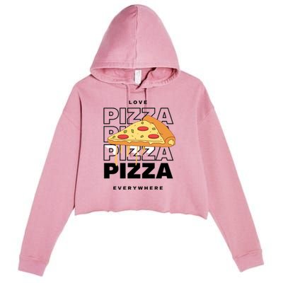 Love Pizza Everywhere Crop Fleece Hoodie