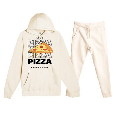 Love Pizza Everywhere Premium Hooded Sweatsuit Set