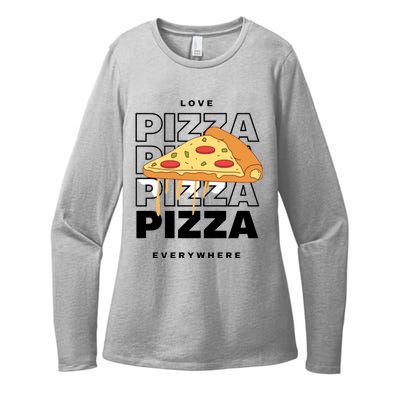 Love Pizza Everywhere Womens CVC Long Sleeve Shirt