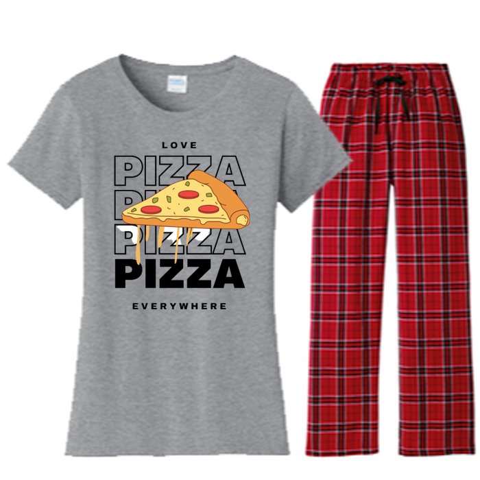 Love Pizza Everywhere Women's Flannel Pajama Set