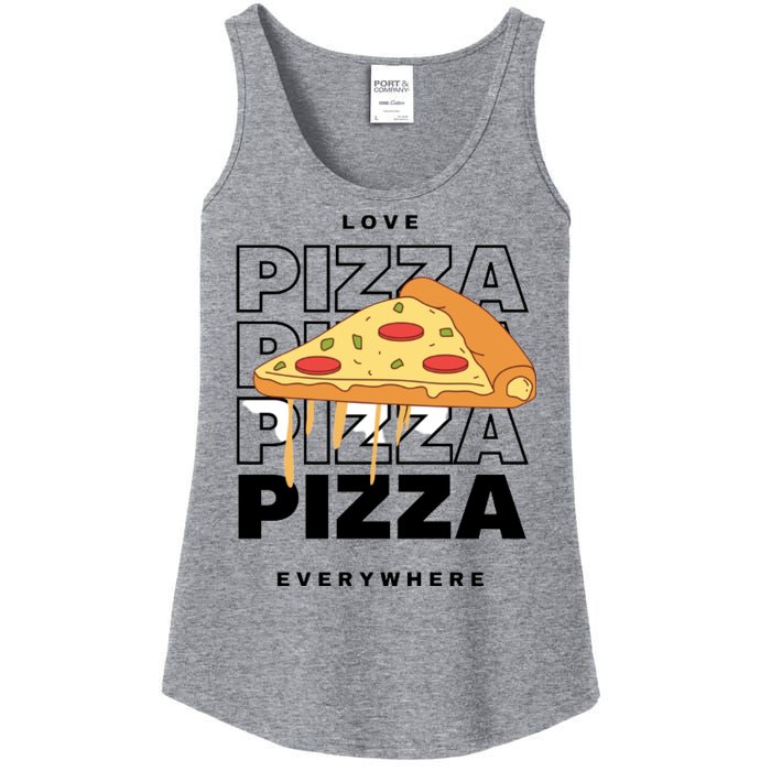 Love Pizza Everywhere Ladies Essential Tank