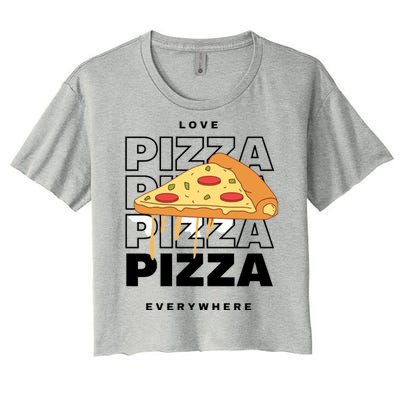 Love Pizza Everywhere Women's Crop Top Tee