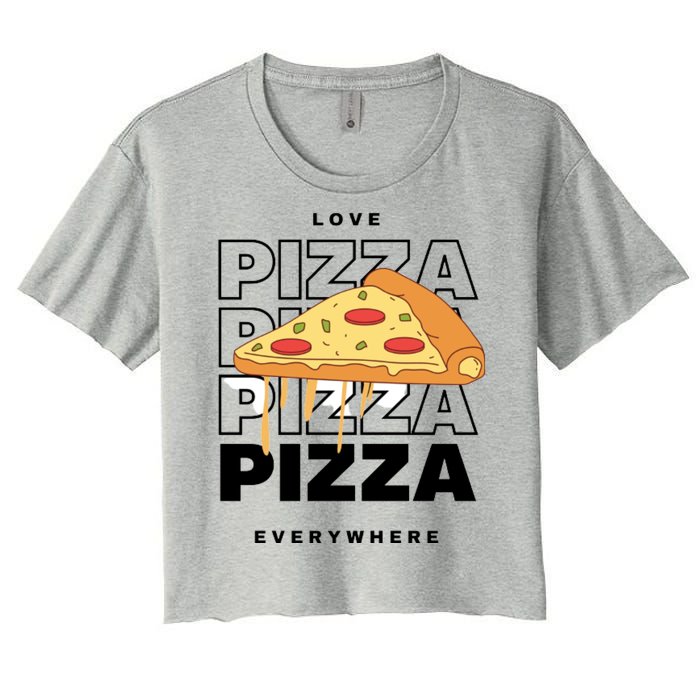 Love Pizza Everywhere Women's Crop Top Tee