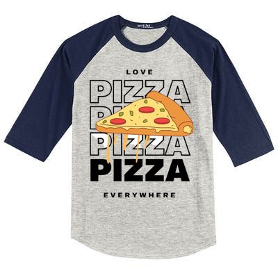 Love Pizza Everywhere Kids Colorblock Raglan Jersey