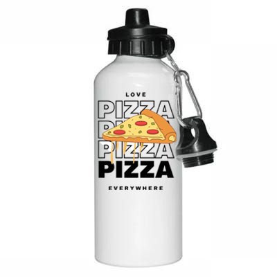 Love Pizza Everywhere Aluminum Water Bottle