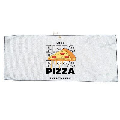 Love Pizza Everywhere Large Microfiber Waffle Golf Towel