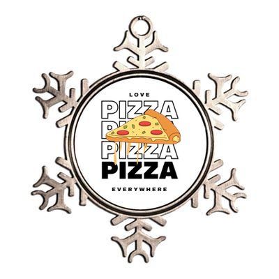 Love Pizza Everywhere Metallic Star Ornament