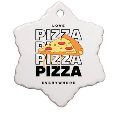 Love Pizza Everywhere Ceramic Star Ornament