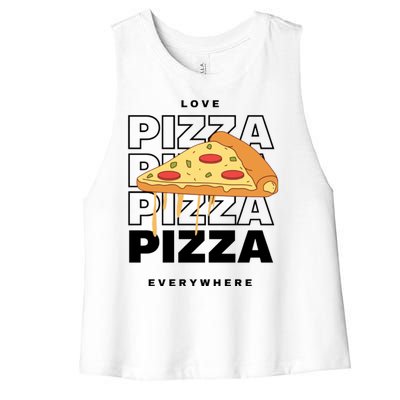 Love Pizza Everywhere Women's Racerback Cropped Tank