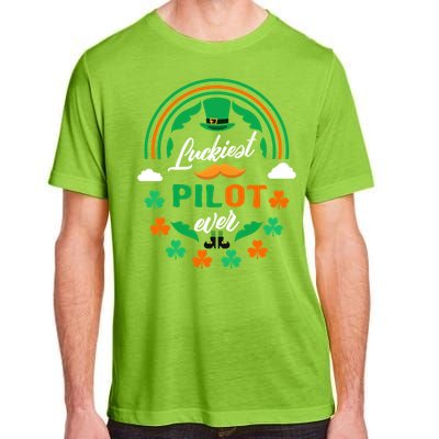 Luckiest Pilot Ever Shamrock Top Hat St Patricks Day Great Gift Adult ChromaSoft Performance T-Shirt