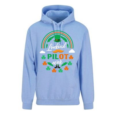 Luckiest Pilot Ever Shamrock Top Hat St Patricks Day Great Gift Unisex Surf Hoodie