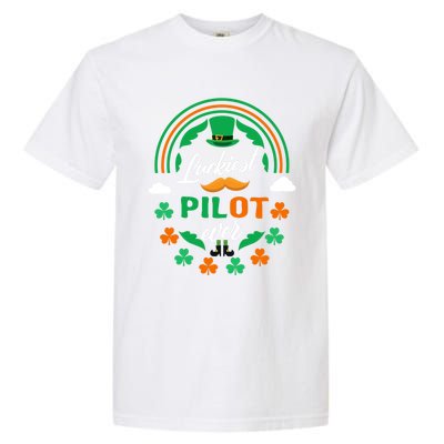 Luckiest Pilot Ever Shamrock Top Hat St Patricks Day Great Gift Garment-Dyed Heavyweight T-Shirt