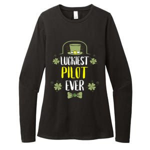 Luckiest Pilot Ever St Patricks Day Pilots Gift Womens CVC Long Sleeve Shirt