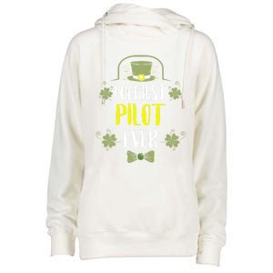 Luckiest Pilot Ever St Patricks Day Pilots Gift Womens Funnel Neck Pullover Hood