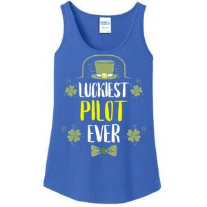 Luckiest Pilot Ever St Patricks Day Pilots Gift Ladies Essential Tank