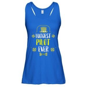 Luckiest Pilot Ever St Patricks Day Pilots Gift Ladies Essential Flowy Tank