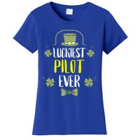 Luckiest Pilot Ever St Patricks Day Pilots Gift Women's T-Shirt