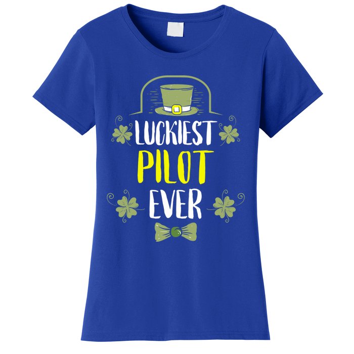 Luckiest Pilot Ever St Patricks Day Pilots Gift Women's T-Shirt