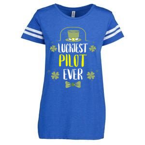 Luckiest Pilot Ever St Patricks Day Pilots Gift Enza Ladies Jersey Football T-Shirt