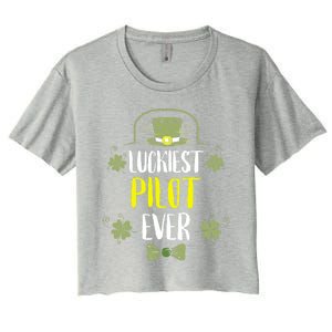 Luckiest Pilot Ever St Patricks Day Pilots Gift Women's Crop Top Tee