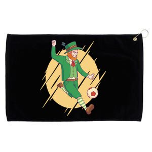 Leprechaun Playing Football St Patrick's Day Holiday Sport Gift Grommeted Golf Towel